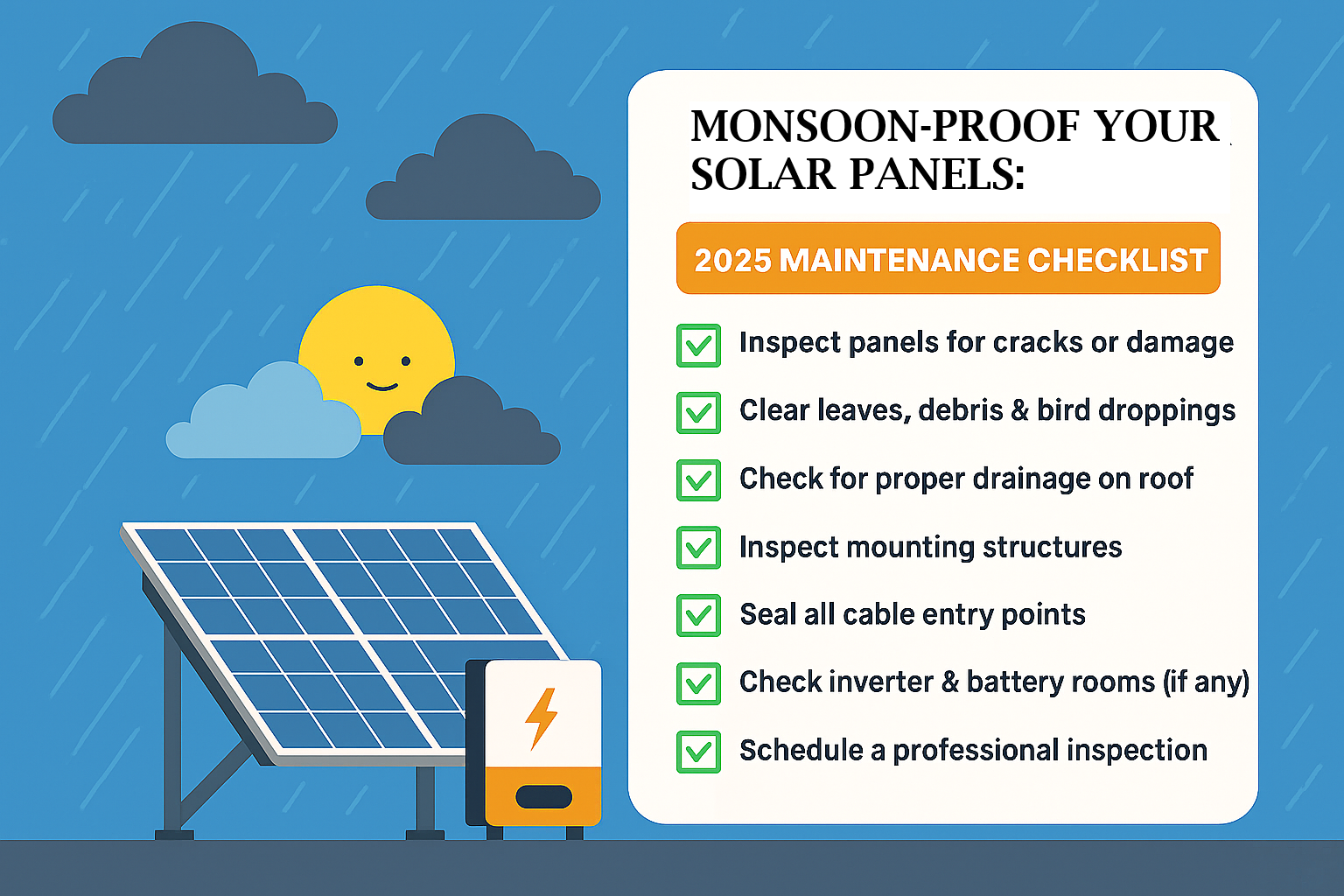 Monsoon Solar Panel Maintenance